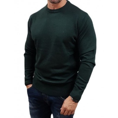 Ανδρική Μπλούζα REBASE 242-RKNIT-8000-Forest Green Melange Πράσινο